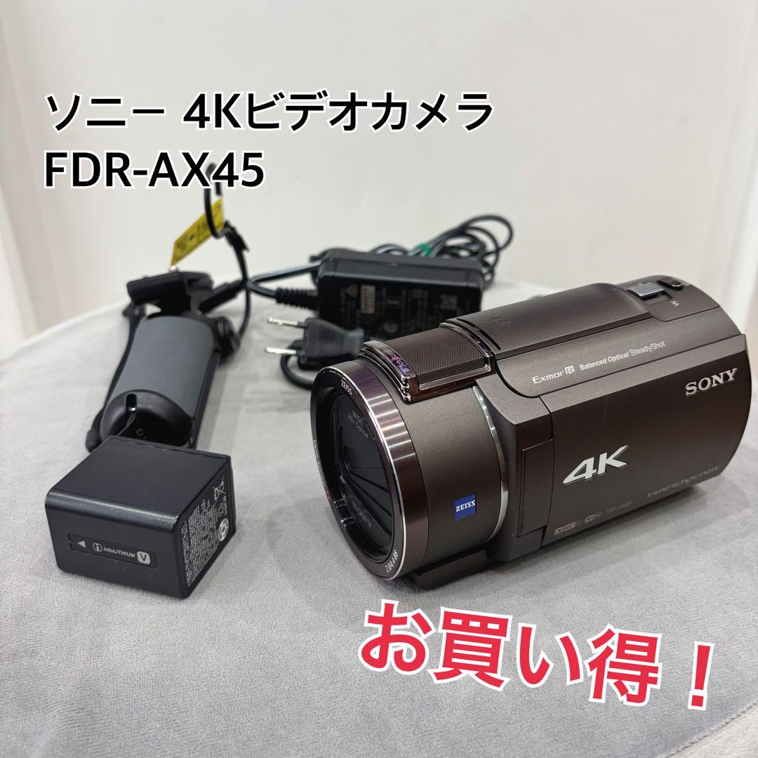 【おに】SONY 4K ビデオカメラ FDR-AX45 本体一式　付属品