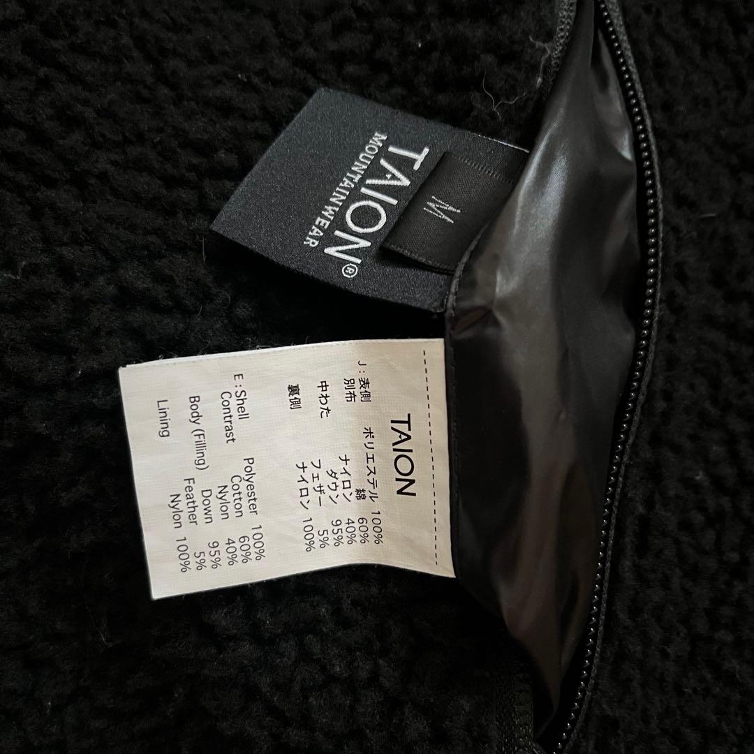 TAION ノーリーズ タイオン ボアリバーシブルダウンコート ブラック M