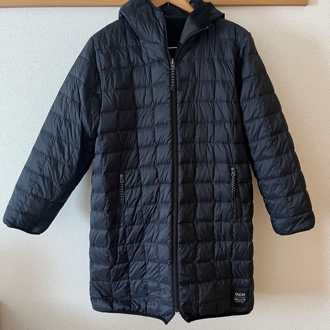 TAION ノーリーズ タイオン ボアリバーシブルダウンコート ブラック M