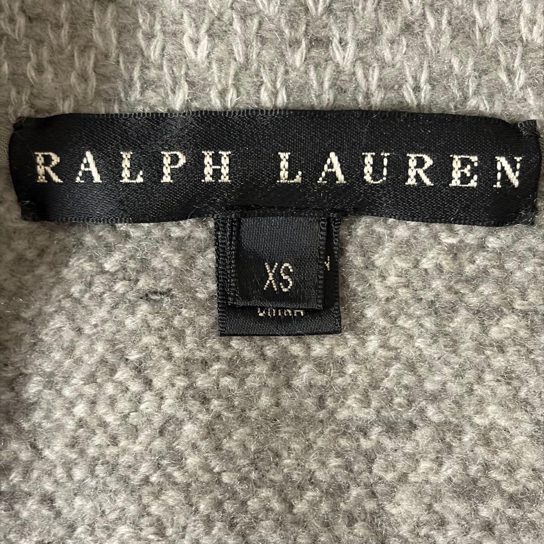 美品　ラルフローレン　カシミヤ混カーディガン　ペプラム　エンブレムボタン