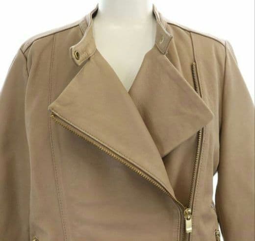 NOBLE ベージュ シングルライダースジャケット