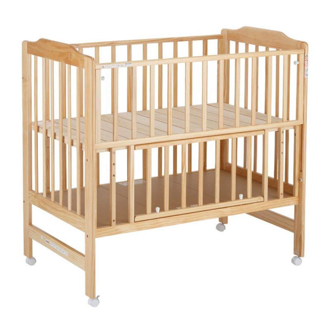 KATOJI 木製ベビーベッド　レギュラーサイズ　ハイシート