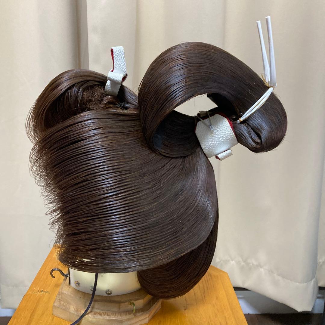ダークブラウン 日本髪かつら
