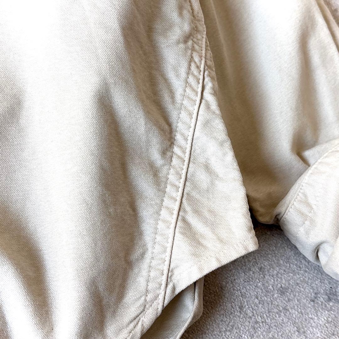 MHL. メンズ オーバーサイズ コットン バンドカラー シャツ アイボリー白_