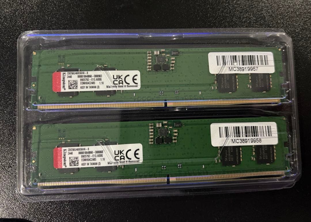 Kingston DDR5 8GBメモリ 2枚セット