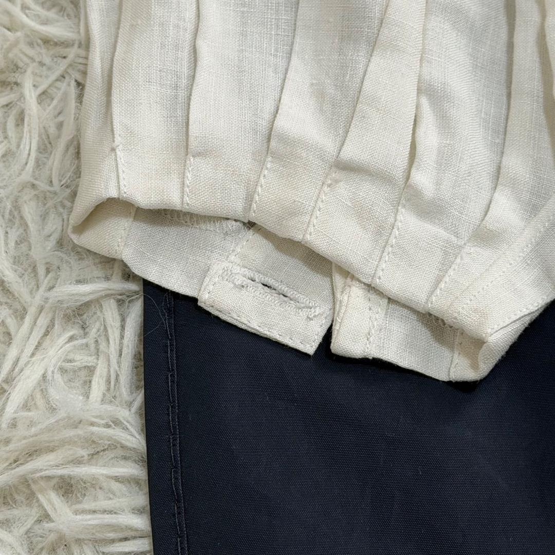 16619✨CHANEL ピンタック クローバー金ボタン ダブルシャツ ブラウス