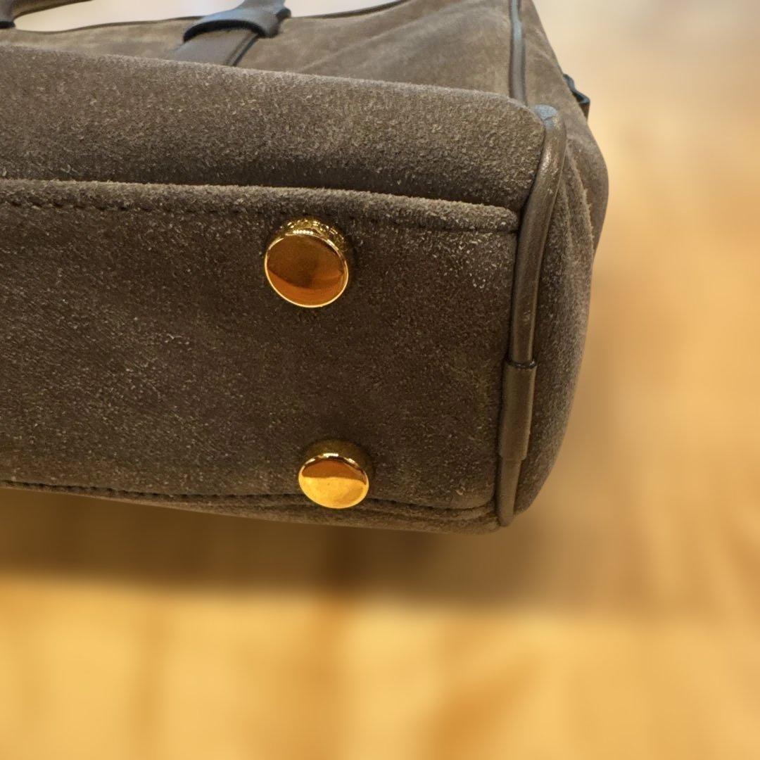 トムフォードグレー スエード ビジネスバッグ