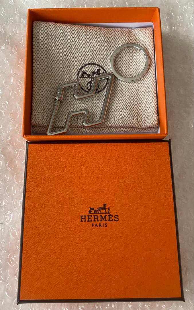 エルメス　キーホルダー　Hトゥスピード　キーリング　　シルバー　ステンレス　新品