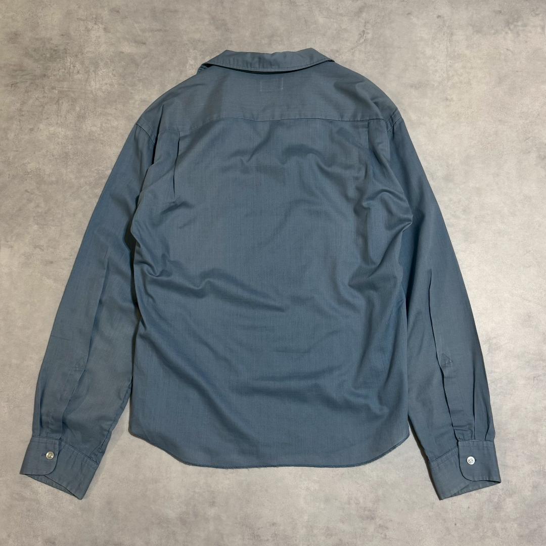 60s 70s TOWNCRAFT くすみブルー 開襟 シャツ DM1357
