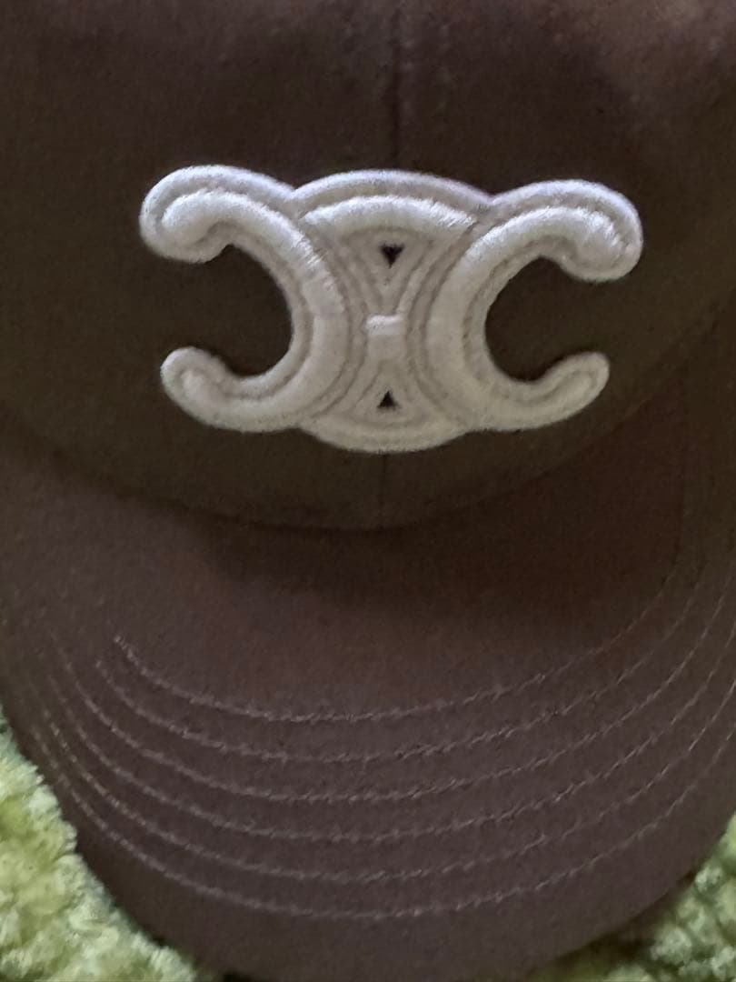 ブラウン刺繍ロゴベースボールキャップ