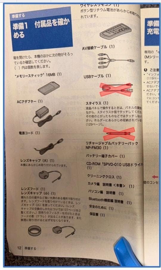 SONY DCR-PC300K と付属品のセット