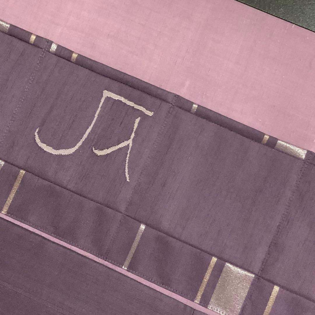 A4サイズ対応　紬帯　銀の香炉と金の枝花　リメイク　バンブーハンドルバッグ