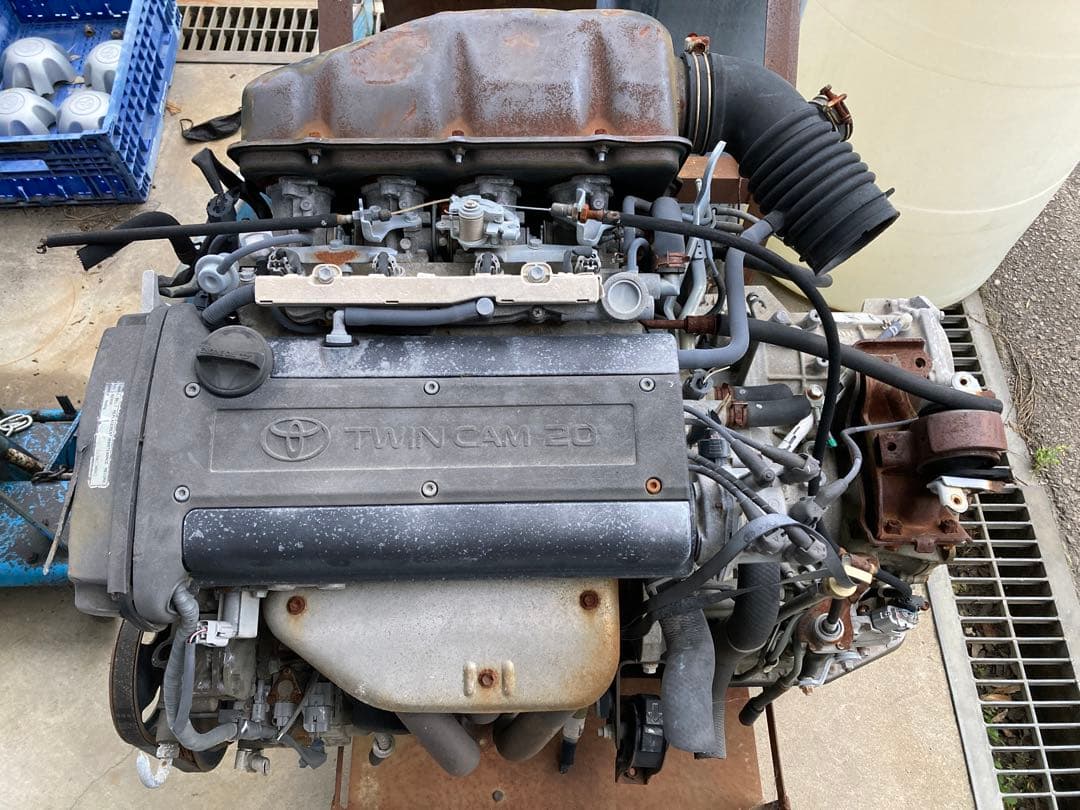 メ*ル様 引き取り限定 トヨタ 4AG エンジン本体 AT付き