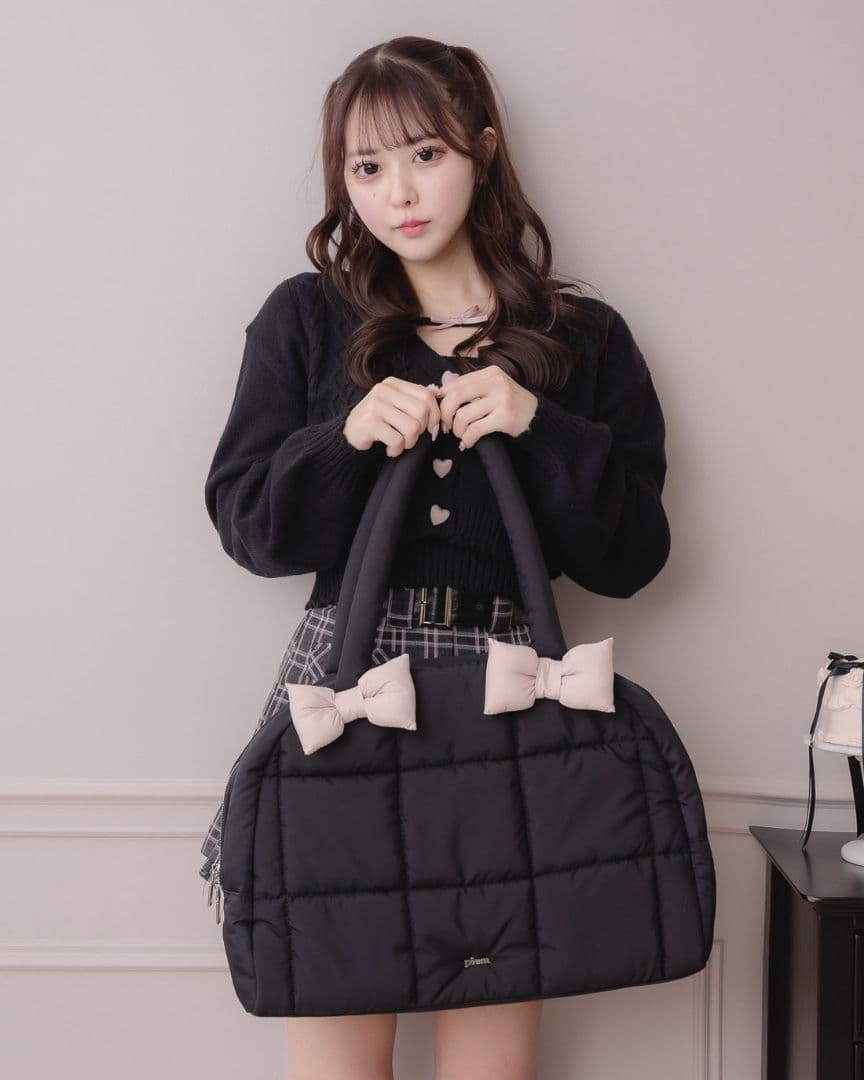 ボリュームリボンキャリーオンボストンバッグ　pium