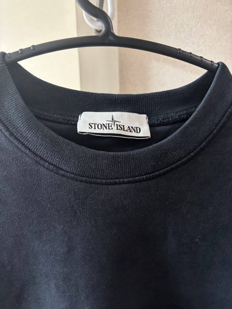 【美品】Stone  ブラック クルーネック スウェット Sサイズ