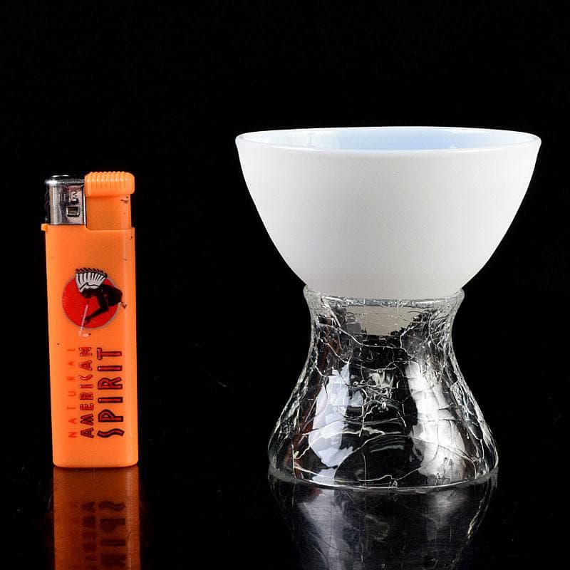 ガラス工芸　山巓堂　末國清吉作　台付盃　共箱　N　9128