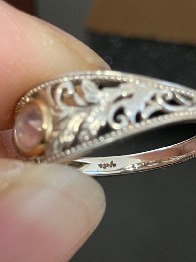 agete シルバー10 kリング ラブラドライト装飾