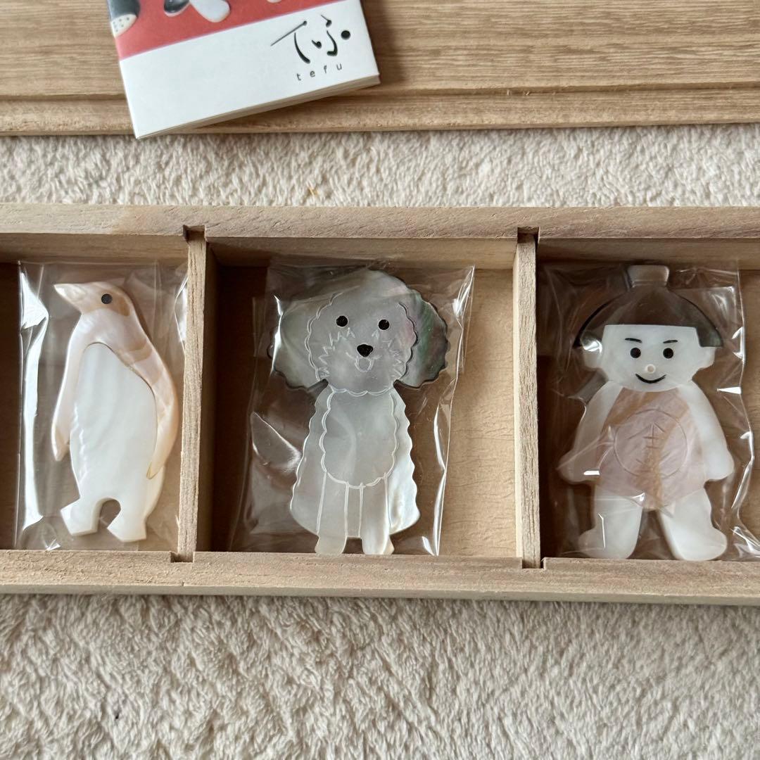 てふ tefu 箸置き 5点セット 真珠貝　贈り物　木箱