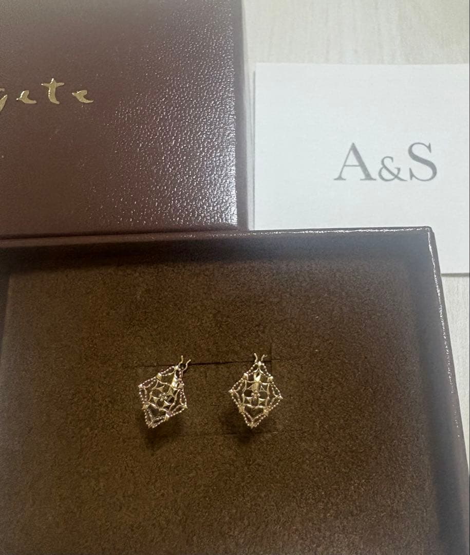 agete 現行品 K10&K5透かしデザインピアス
