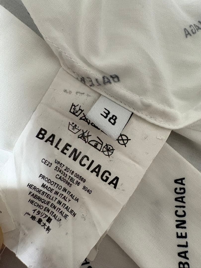 BALENCIAGA ロゴプリント長袖シャツ　サイズ38
