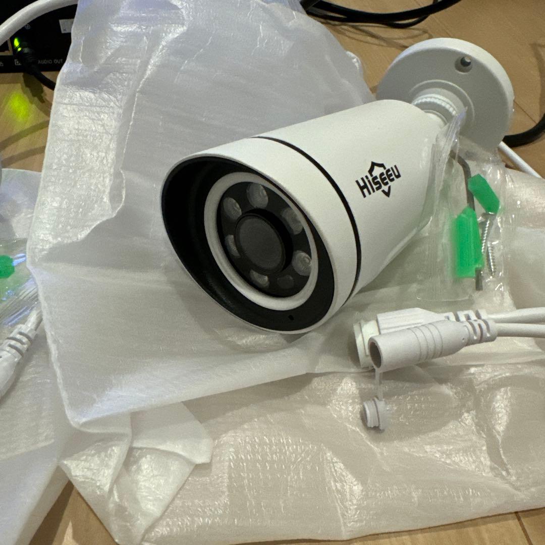 【室内試しのみ】poe給電 防犯カメラ4台 モニター 付録画3TB HDDセット