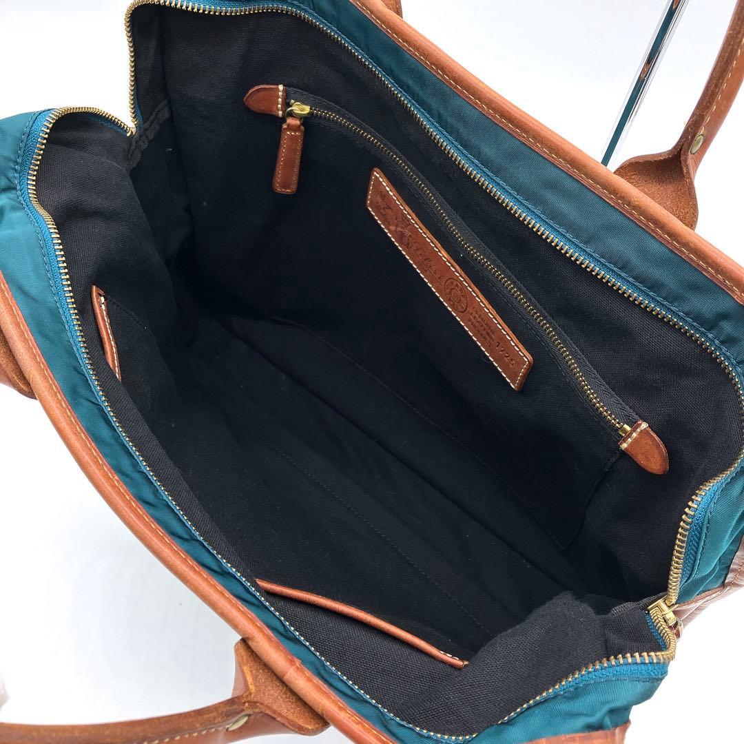 【Felisi】2wayバッグ￼　ビジネスバッグ　ナイロン　レザー　グリーン