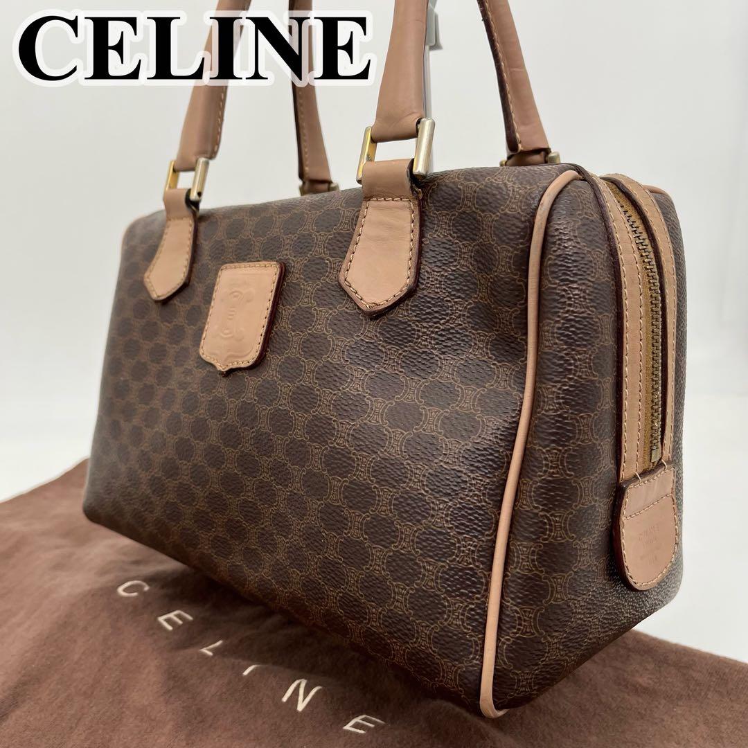 CELINE ハンドバッグ ミニボストン マカダム柄 トリオンフ ロゴ入 PVC