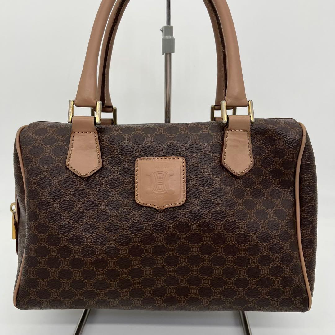 CELINE ハンドバッグ ミニボストン マカダム柄 トリオンフ ロゴ入 PVC
