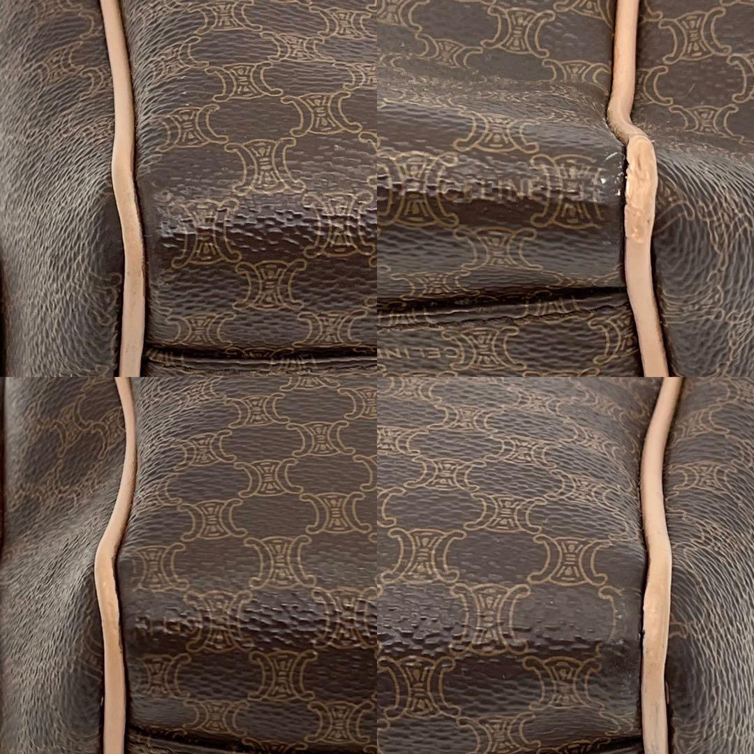 CELINE ハンドバッグ ミニボストン マカダム柄 トリオンフ ロゴ入 PVC