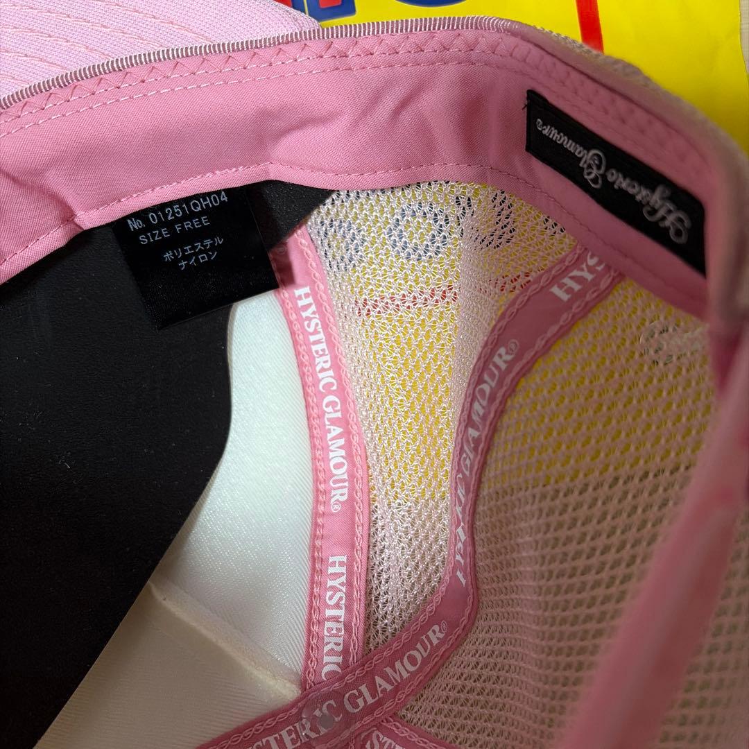 新品 HYSTERIC GLAMOUR メッシュキャップ ピンク ラインストーン