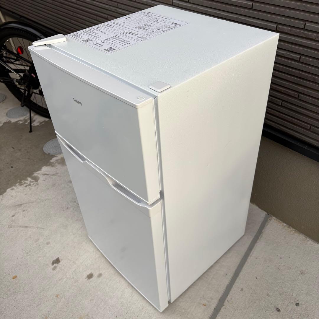 【送料無料‼️】SAMKYO 2ドア冷蔵庫90L 2024年製　左開き　たのメル便