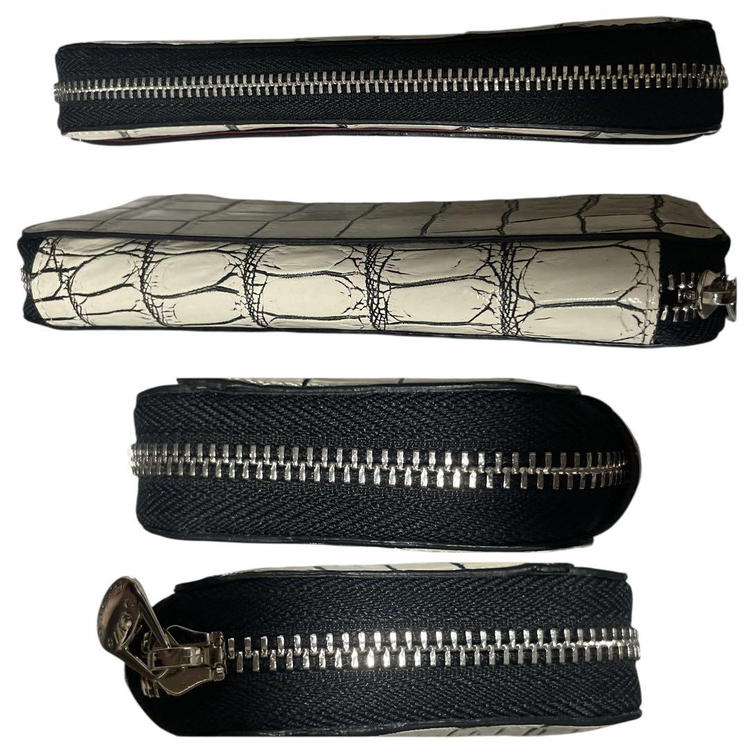 ✨️希少 未使用級✨️ スタイルクロコ　目地染め　クロコダイル　長財布　バニラ