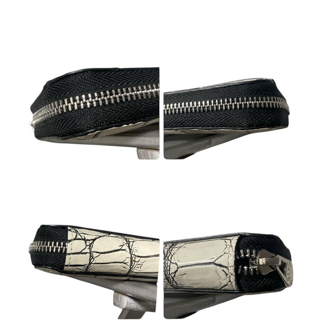 ✨️希少 未使用級✨️ スタイルクロコ　目地染め　クロコダイル　長財布　バニラ