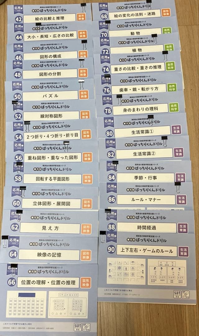 理英会の家庭学習支援シリーズ　ばっちりくんドリル　応用編　全45冊　裁断済み