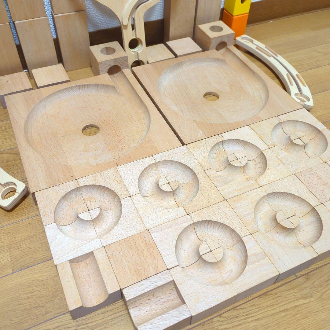 ビー玉転がし 木製 積木 ブロック 61個 積み木