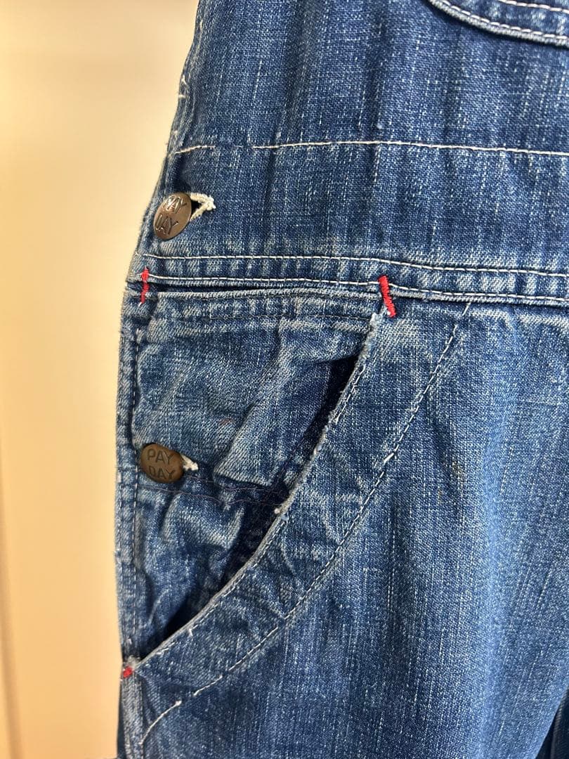 50s PAYDAYオーバーオール鬼ヒゲ縦落ち雰囲気抜群