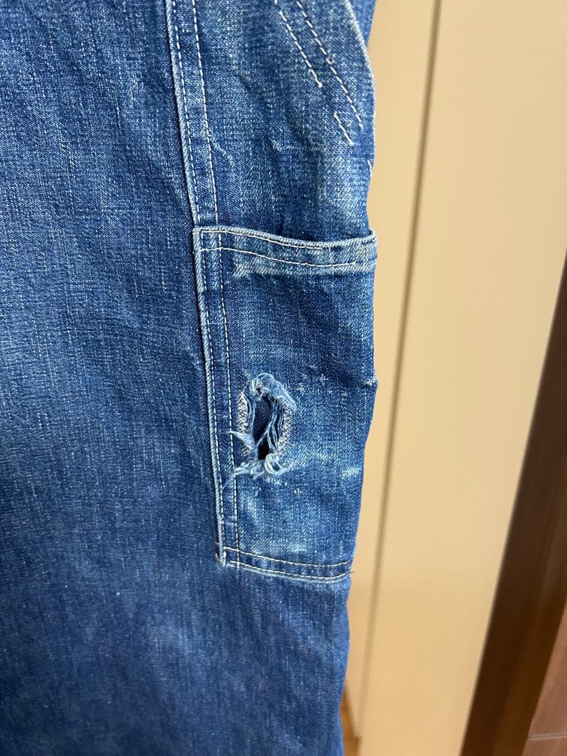 50s PAYDAYオーバーオール鬼ヒゲ縦落ち雰囲気抜群