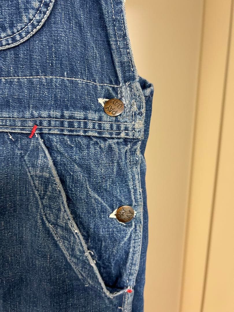 50s PAYDAYオーバーオール鬼ヒゲ縦落ち雰囲気抜群