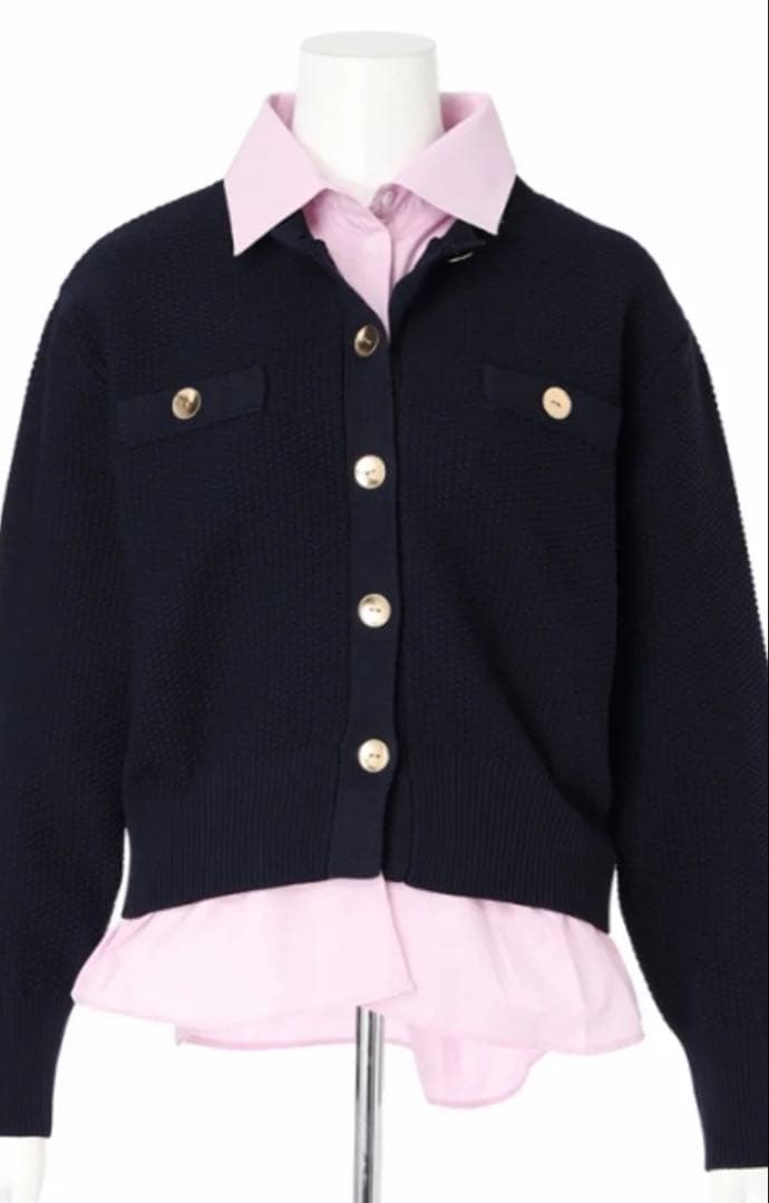 美品　JUSGLITTY 衿付きカノコカーデ