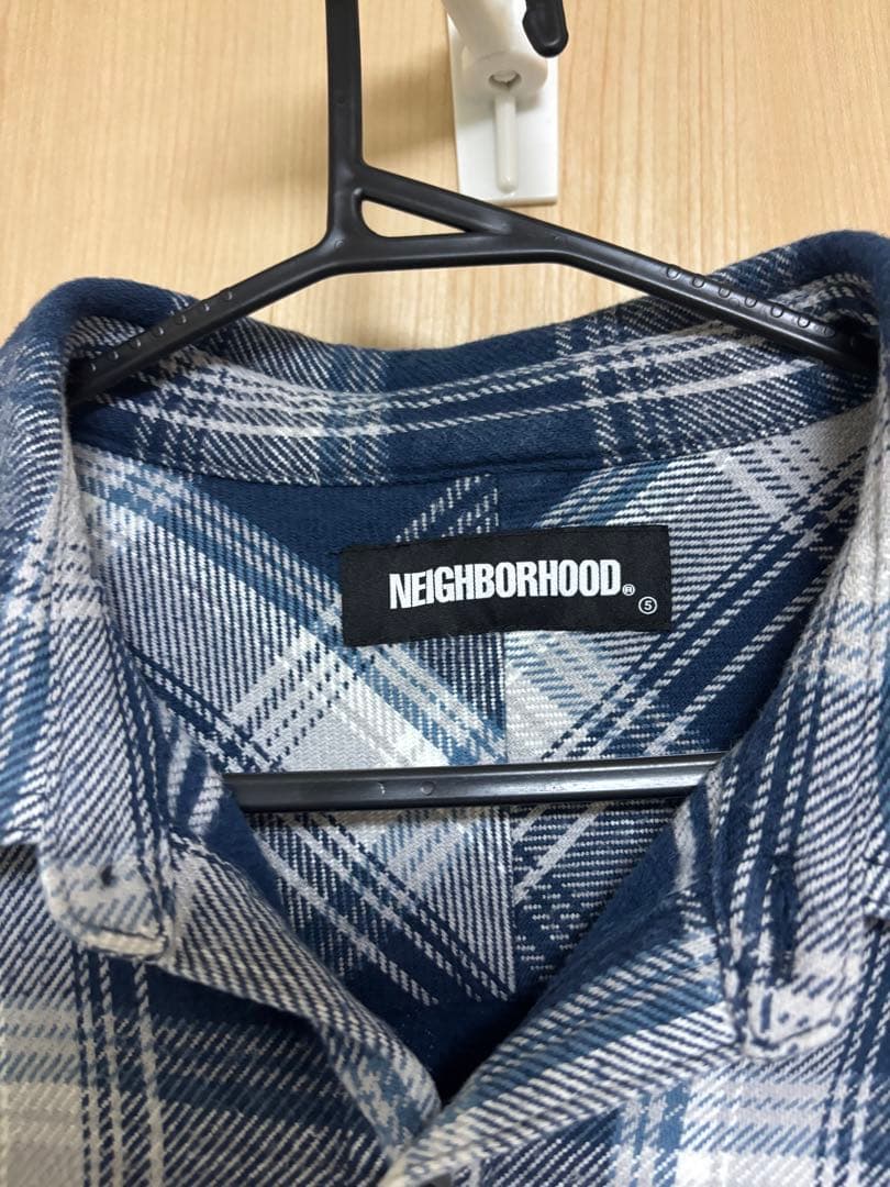 NEIGHBORHOOD 21AW LUMBERS長袖ネルシャツ XL ネイビー