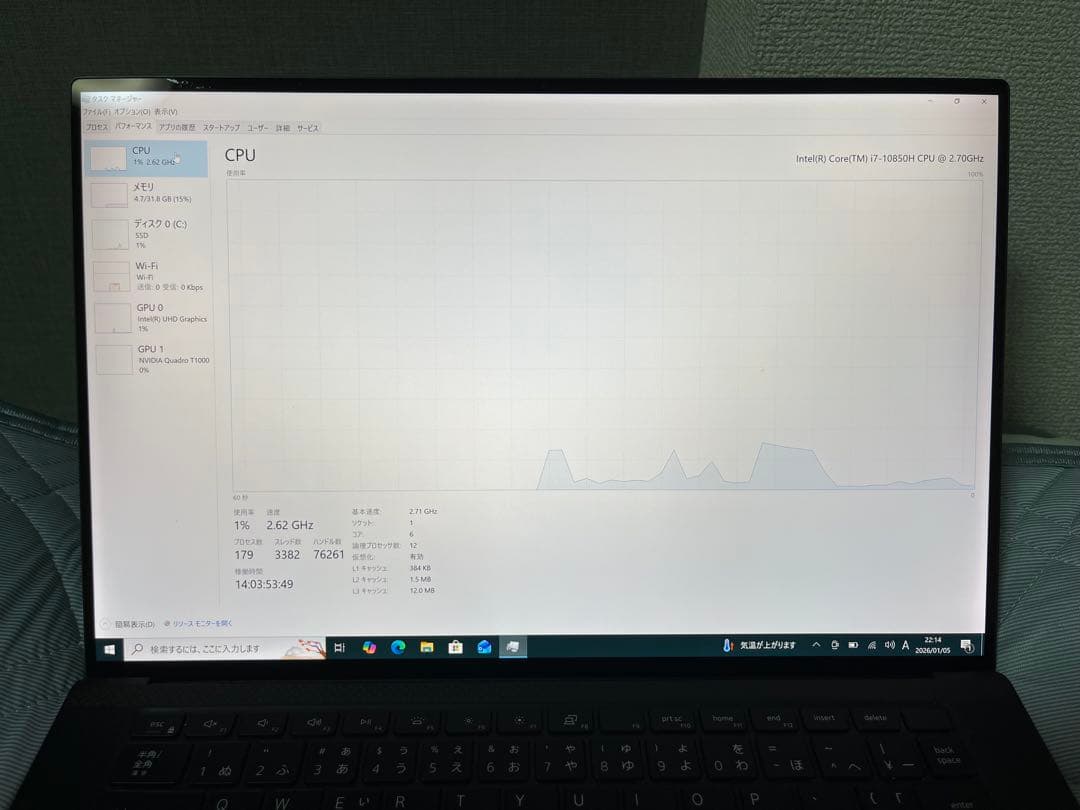 DELL Precision 5550 タッチパネル