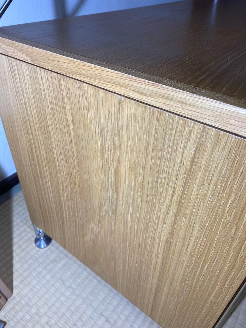 ✨大人気✨無印良品　ステンレスユニットシェルフ用　ボックス　ガラス引き戸　オーク