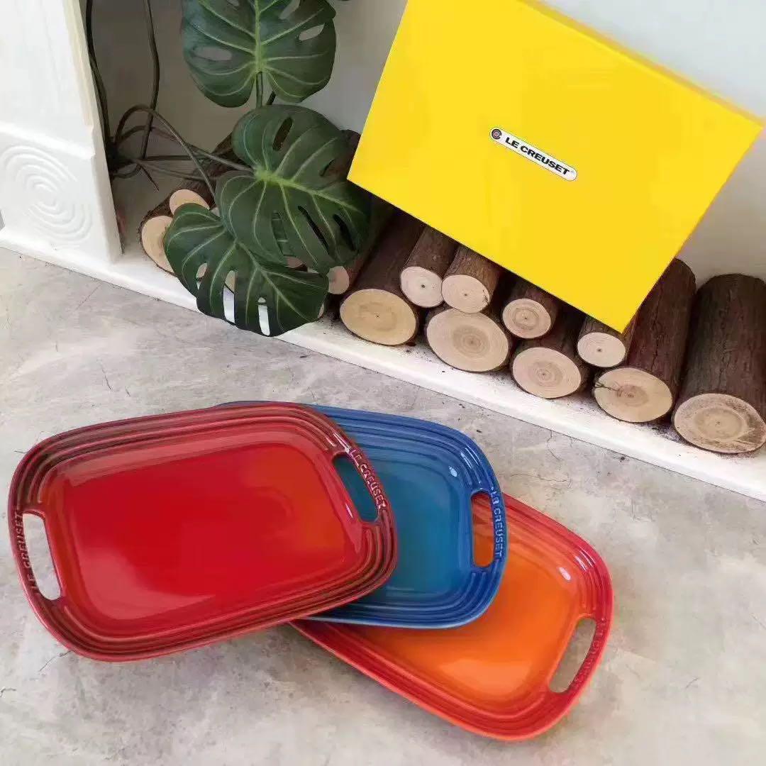 ル・クルーゼ 陶器皿 長方形大皿3枚セット