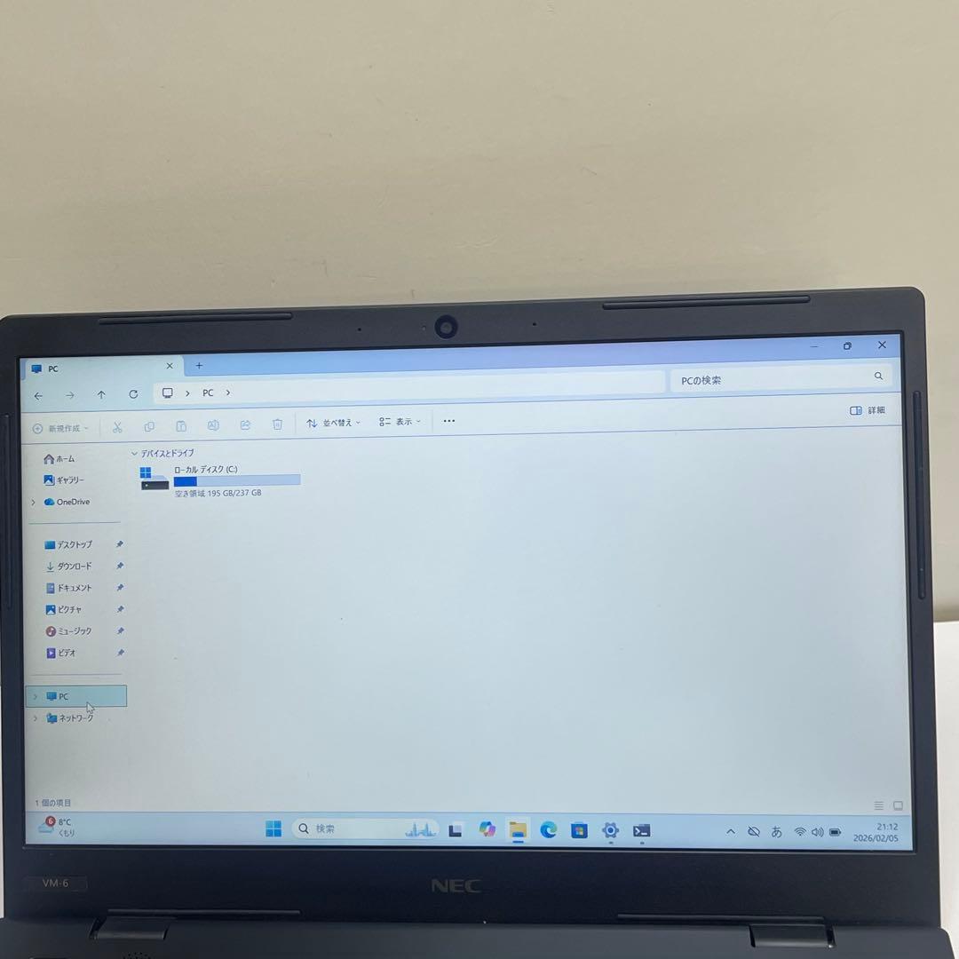 Windowsノート本体 NEC VersaPro VM-6 i5-8265U 8GB SSD256GB