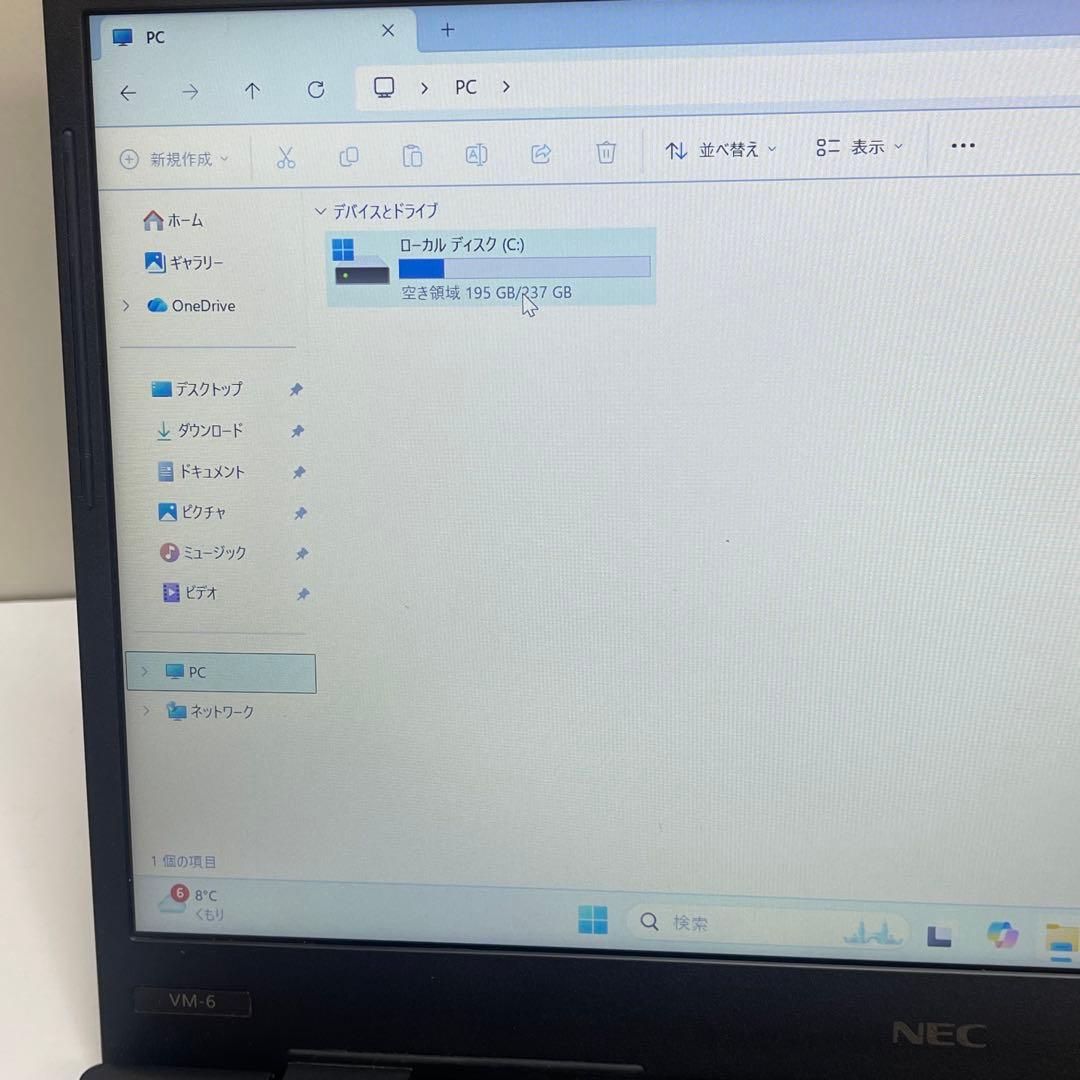 Windowsノート本体 NEC VersaPro VM-6 i5-8265U 8GB SSD256GB