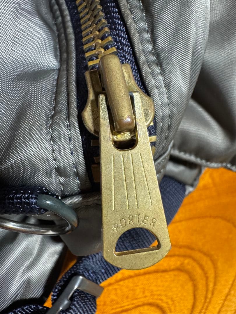 美品 PORTER PX TANKER ウエストバッグ シルバー グレー