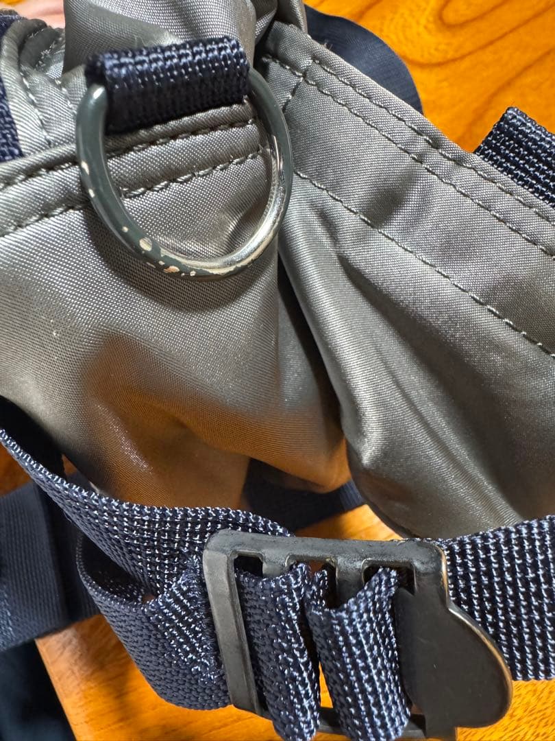 美品 PORTER PX TANKER ウエストバッグ シルバー グレー