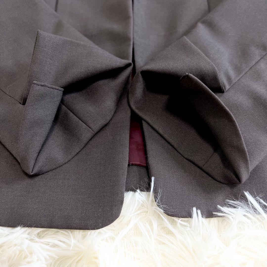 美品✨グリーンレーベルリラクシング　パンツスーツ　ノーカラー　ブラウン　40