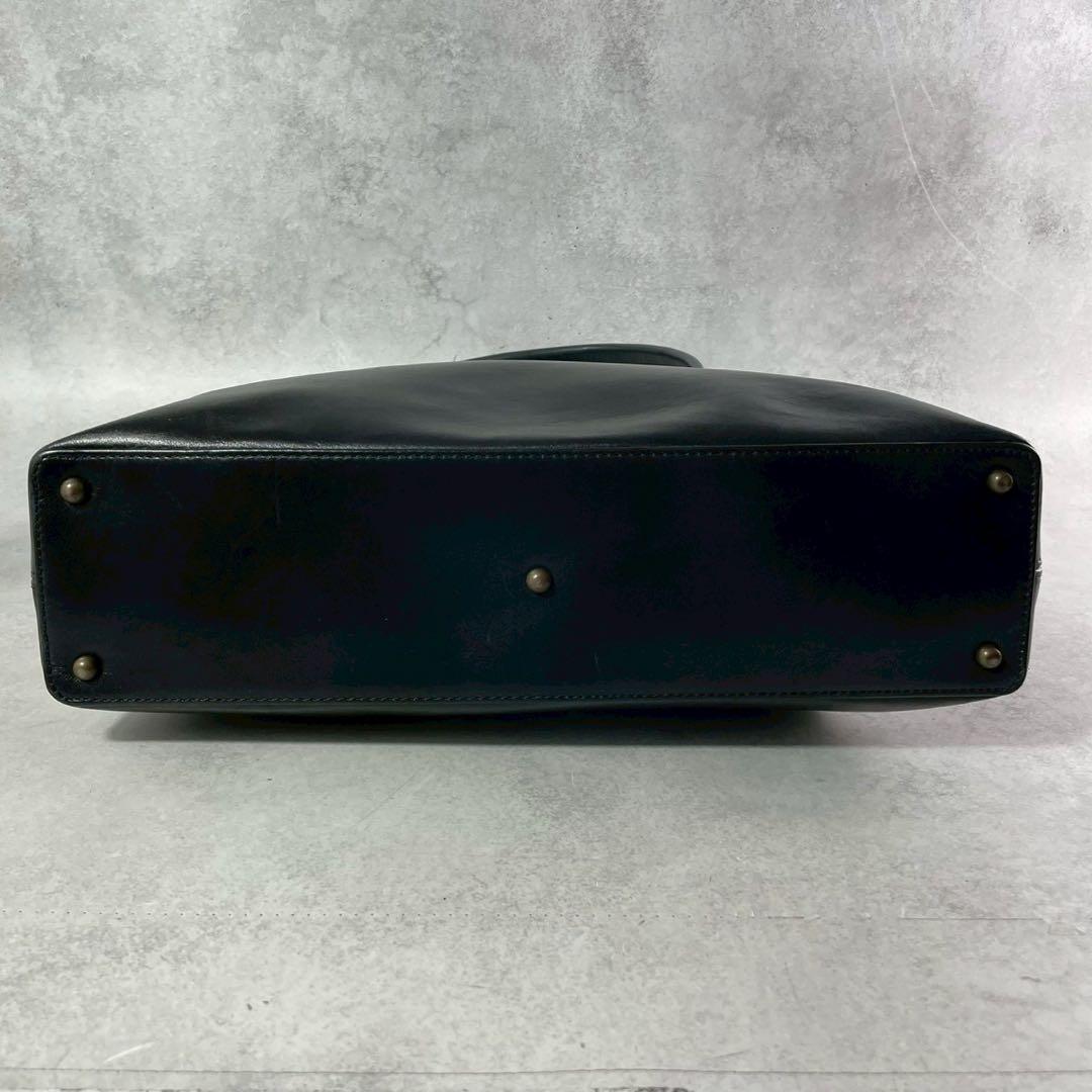 マザーハウス アンティーク スリムトート A4可 肩掛け オールレザー ブラック