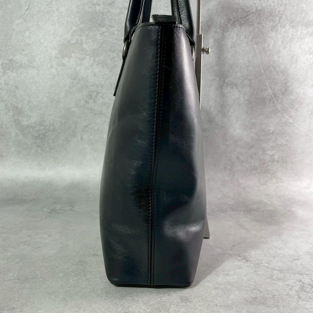 マザーハウス アンティーク スリムトート A4可 肩掛け オールレザー ブラック